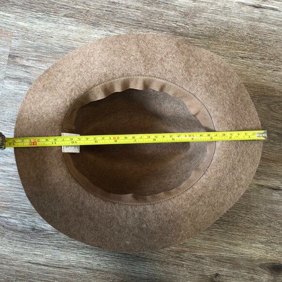 Target Fedora Tan 100%Wool Wide Brim Hat Cowgirl Boho Versatile Women’s One Size - Picture 6 of 9